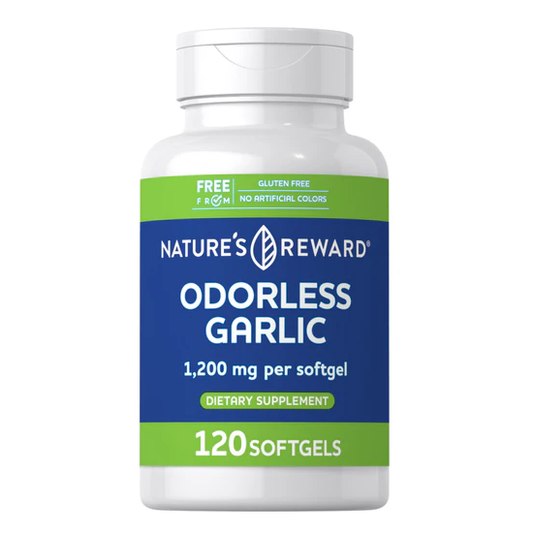 Aglio inodore 1200 mg per dose - 120 softgel – cuore, colesterolo, pressione