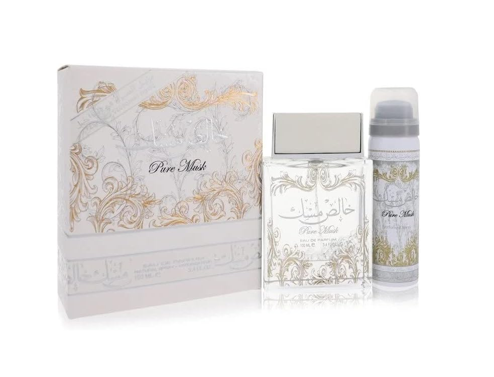 Lattafa Pure Musk eau de parfum spray 100ml deodorant spray 50ml gift set