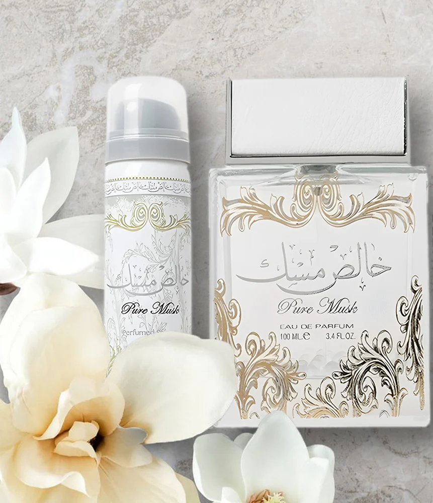 Lattafa Pure Musk eau de parfum spray 100ml deodorant spray 50ml gift set